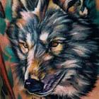Painterly Wolf Head Tattoo