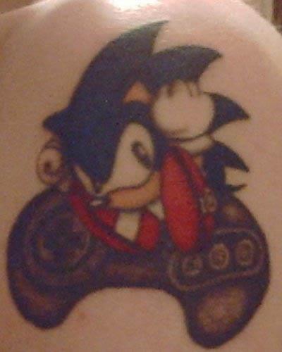 retro video game sonic sega controller tattoo Retro Gaming Sonic & Sega Controller Tattoo