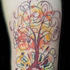 Funky Music Tree Tattoo