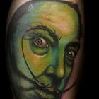Salvador Dali Portrait Tattoo