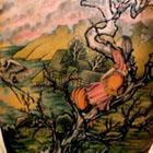 Girl in Cherry Blossom Tree Back Tattoo