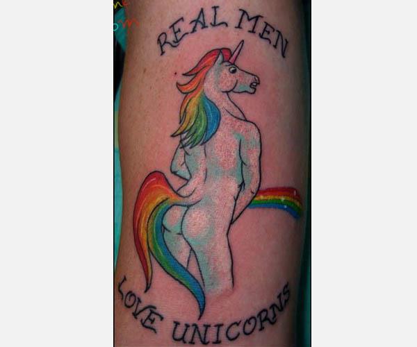 real men love unicorns tattoo Unbelievably Weird Unicorn Tattoos