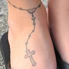 Rosary Anklet with Cross Tattoo
