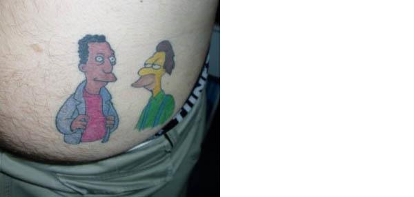 Carl Lenny Ass Tattoo Celebrate 20 Years of The Simpsons with 20 Tattoos