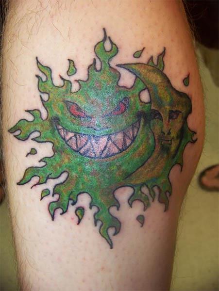 Evil Sun and Moon Tattoo Evil Sun and Moon Tattoos