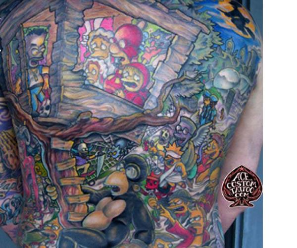 epic simpsons back piece Celebrate 20 Years of The Simpsons with 20 Tattoos