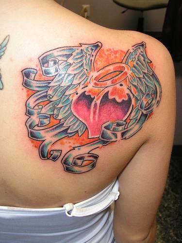 angel wings heart tattoo Angel Wings Heart Tattoo