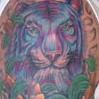 Blue & Purple Tiger Tattoo