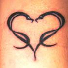 Black Snake Heart Tattoos