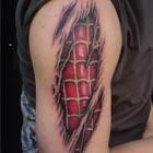 Spiderman Torn Skin Arm Tattoo