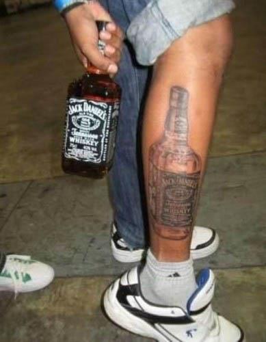 bottle of jack daniels tattoo A Sobering Look At Booze Tattoos