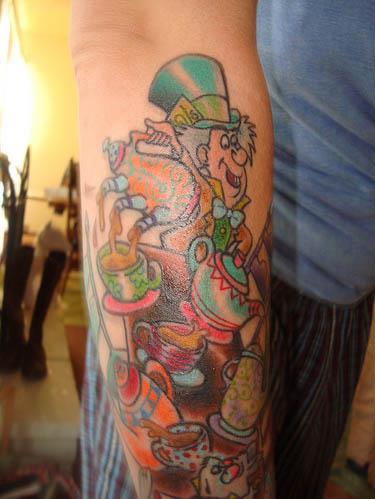 disney mad hatter tea time tattoo Ink in Wonderland: 25 Mad Alice in Wonderland Tattoos