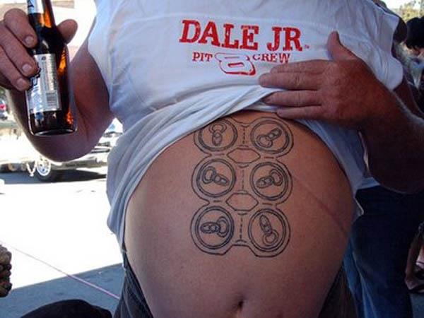 six pack beer tattoo A Sobering Look At Booze Tattoos