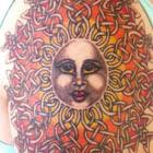 Sun Face with Celtic Rays Tattoo