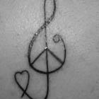 Peace Love and Music Tattoo