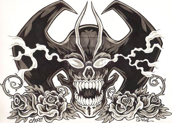 Devilman Skull and Roses by MonsterInk Devilman Skull and Roses Flash by MonsterInk