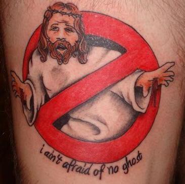 I aint afraid of no ghost jesus tattoo OMG! WTF Jesus Tattoos