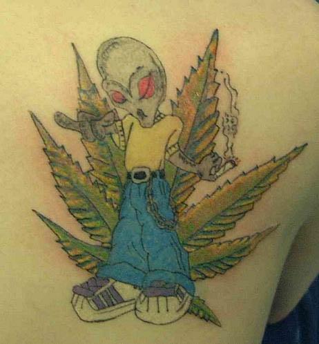 alien weed tattoo Youd Have to Be High To Get These Tattoos