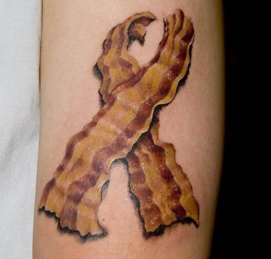 bacon ribbon tattoo Bacon Tattoos Are Good For Me