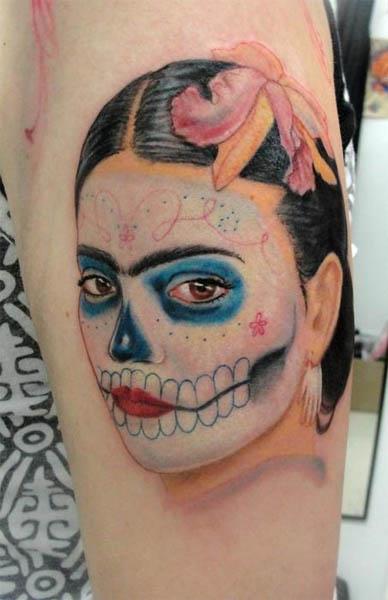 frida khalo sugar skull facepaint tattoo Frida Kahlo Sugar Skull Face Paint Tattoo