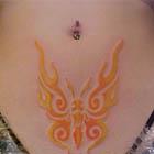 Fiery Orange Tribal Butterfly Tattoo