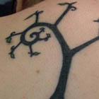 Funky Black Tree Back Tattoo