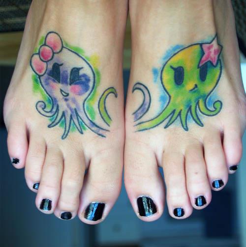 octopus love feet tattoos Lovey Octopus Feet Tattoos
