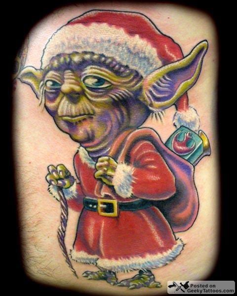 Santa Yoda 17 Christmas Tattoos That You Have To See